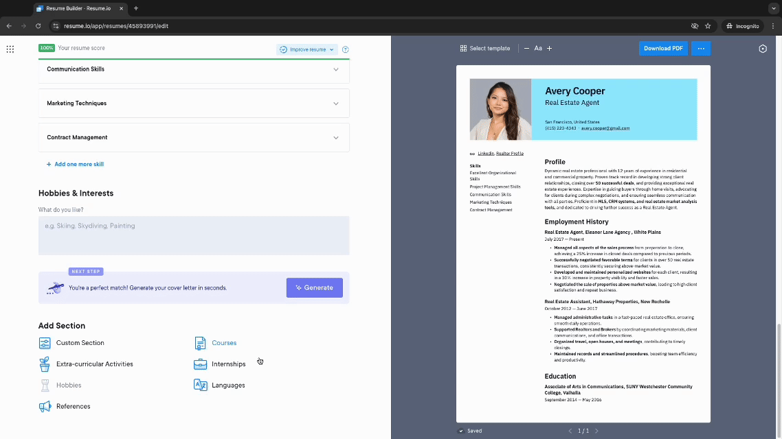 Adding languages to your cv - resume.io builder