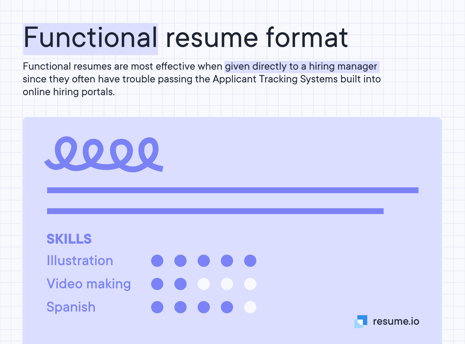 Functional resume format