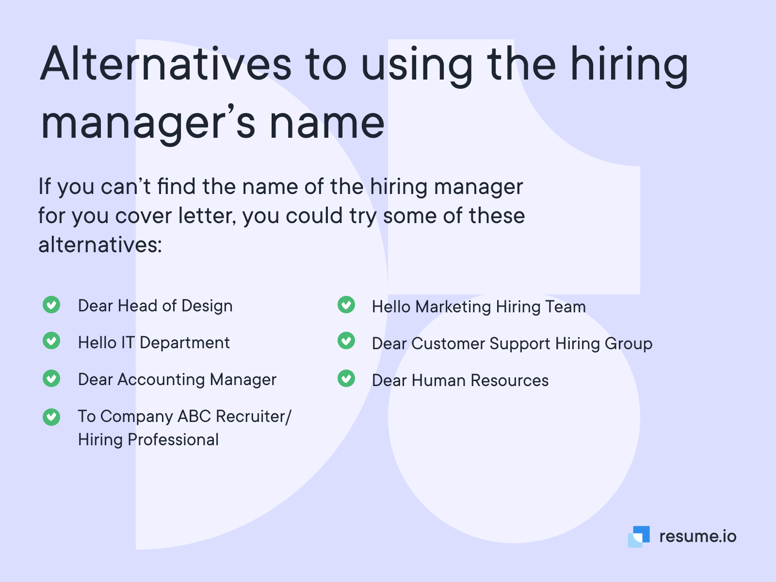 Using the hiring manager's name