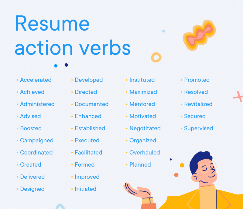 List of action verbs you can include when writing a resume