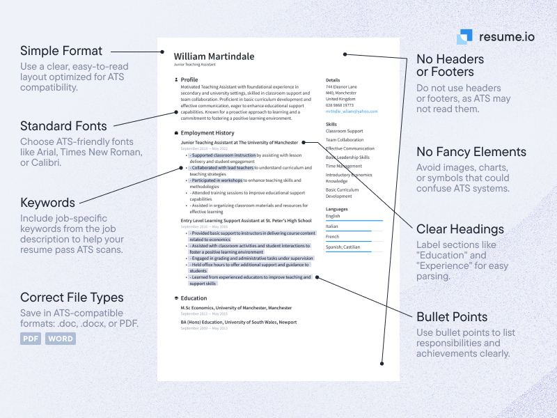 ats friendly resume and cv best practice