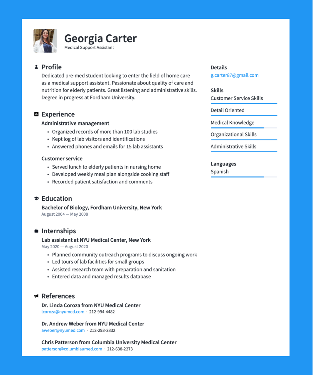 different resume formats with examples