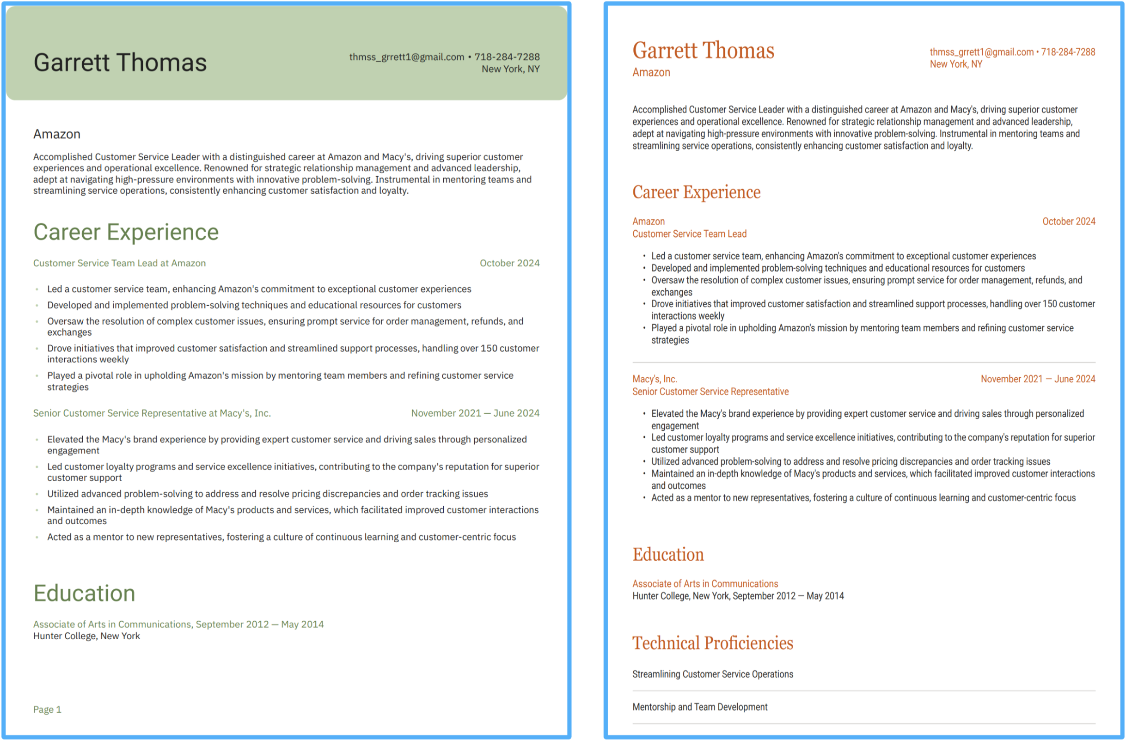 Shanghai and Prague resume templates