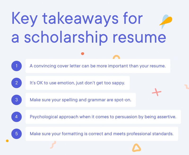 Scholarship - Key takeaways for a scholarship resume