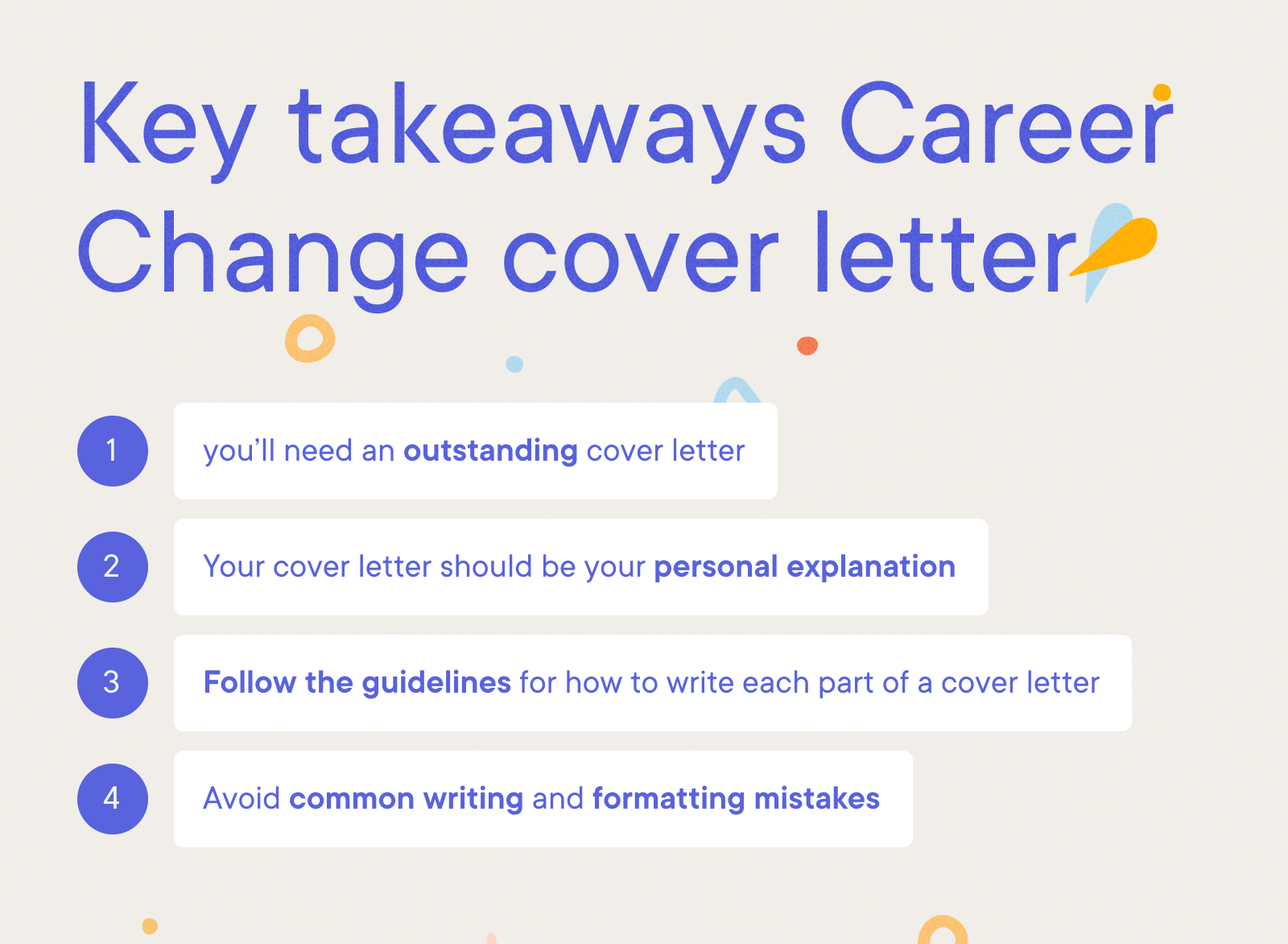 Career Change Cover Letter Example - Key takeaways Career  Change cover letter