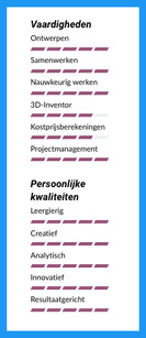 Vaardigheden en persoonlijke kwaliteiten Vaardigheden en persoonlijke kwaliteiten