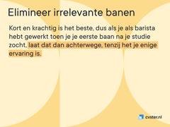 Verwijder irrelevante banen Verwijder irrelevante banen