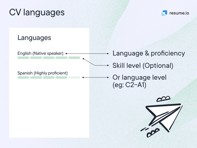 CV language section breakdown