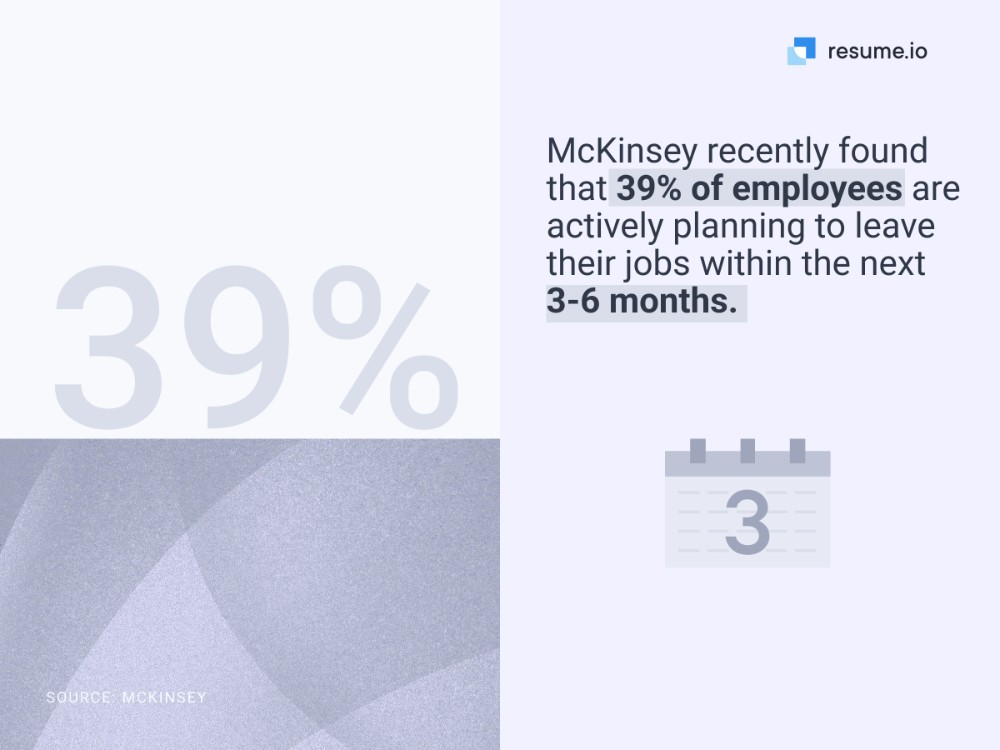 39% of employees planning to quit in the next 3-6 months