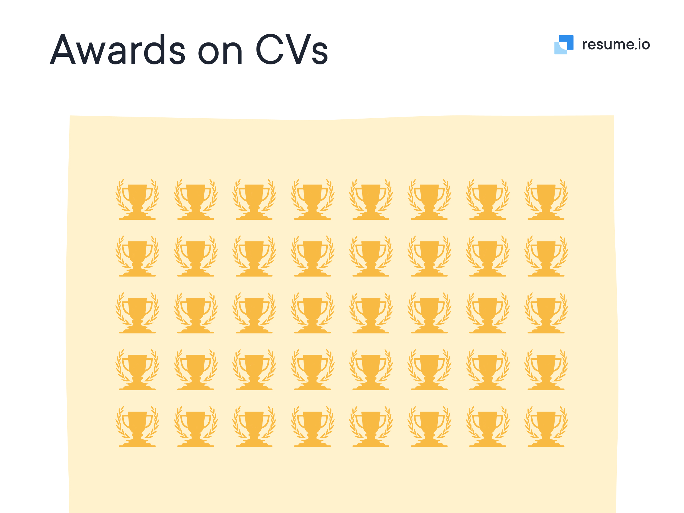 Rows of awards on CV