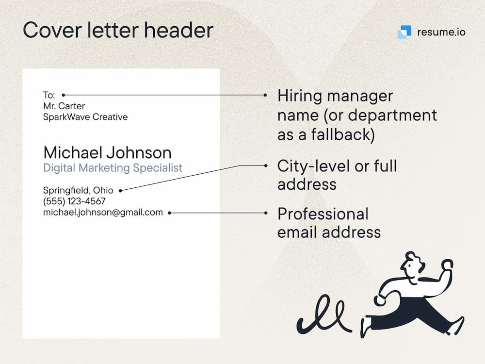 Cover letter header