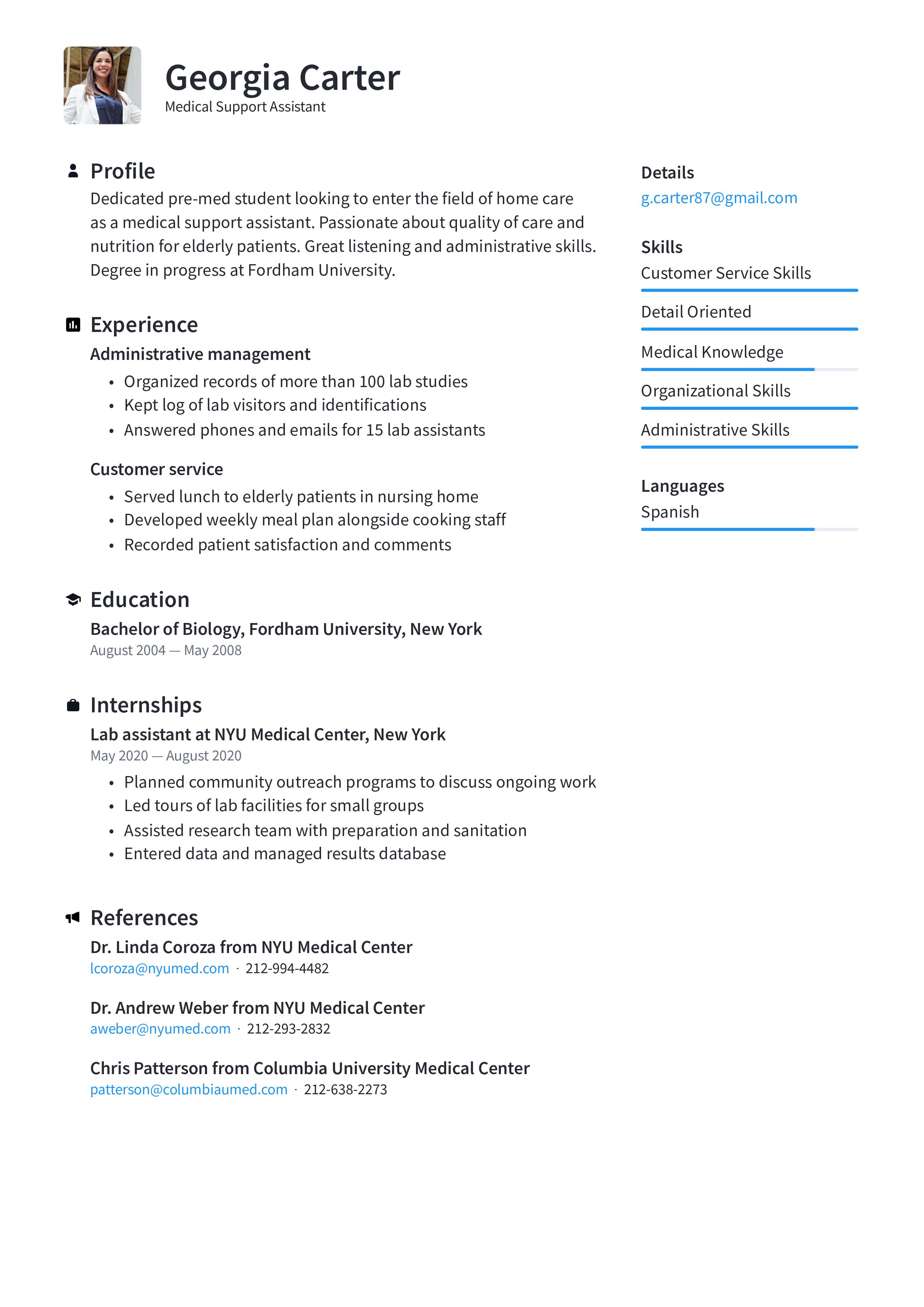 functional resume skills examples