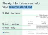 The right font sizes can help your resume stand out