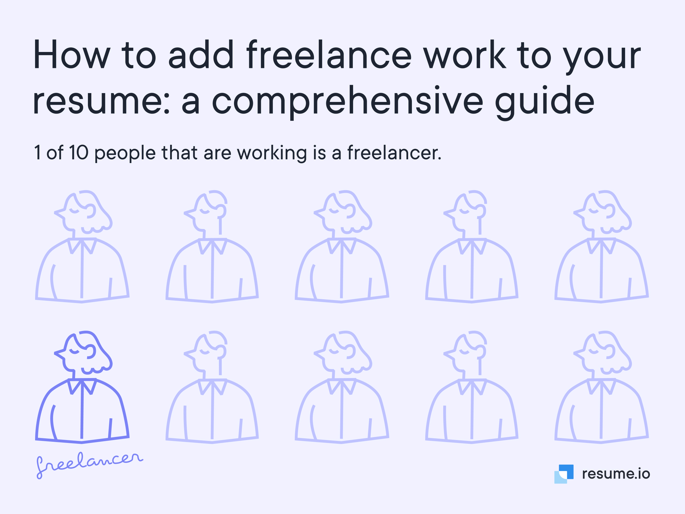 10 drawings of people with 1 freelancer
