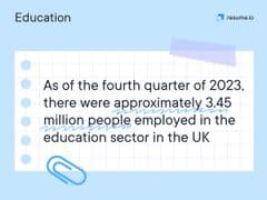 3.45 million people are employed in the education sector in the UK