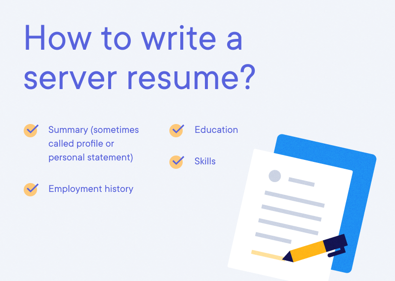 Server - How to write a server resume
