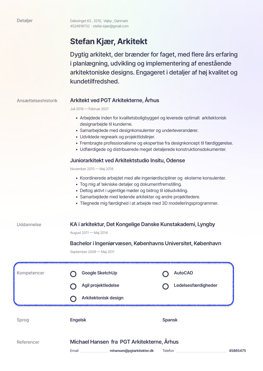 Hårde kompetencer på dit CV.