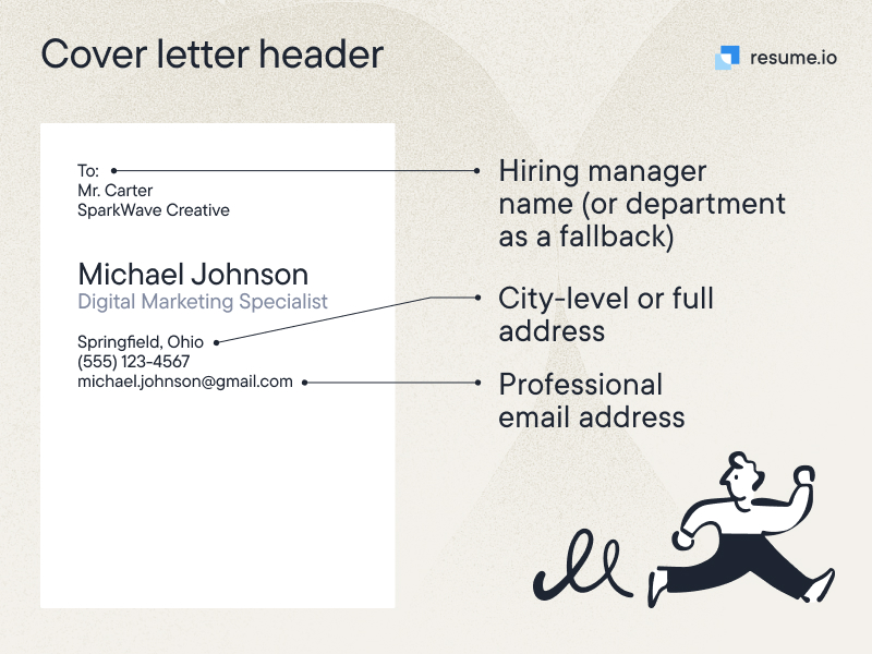 cover letter header section breakdown