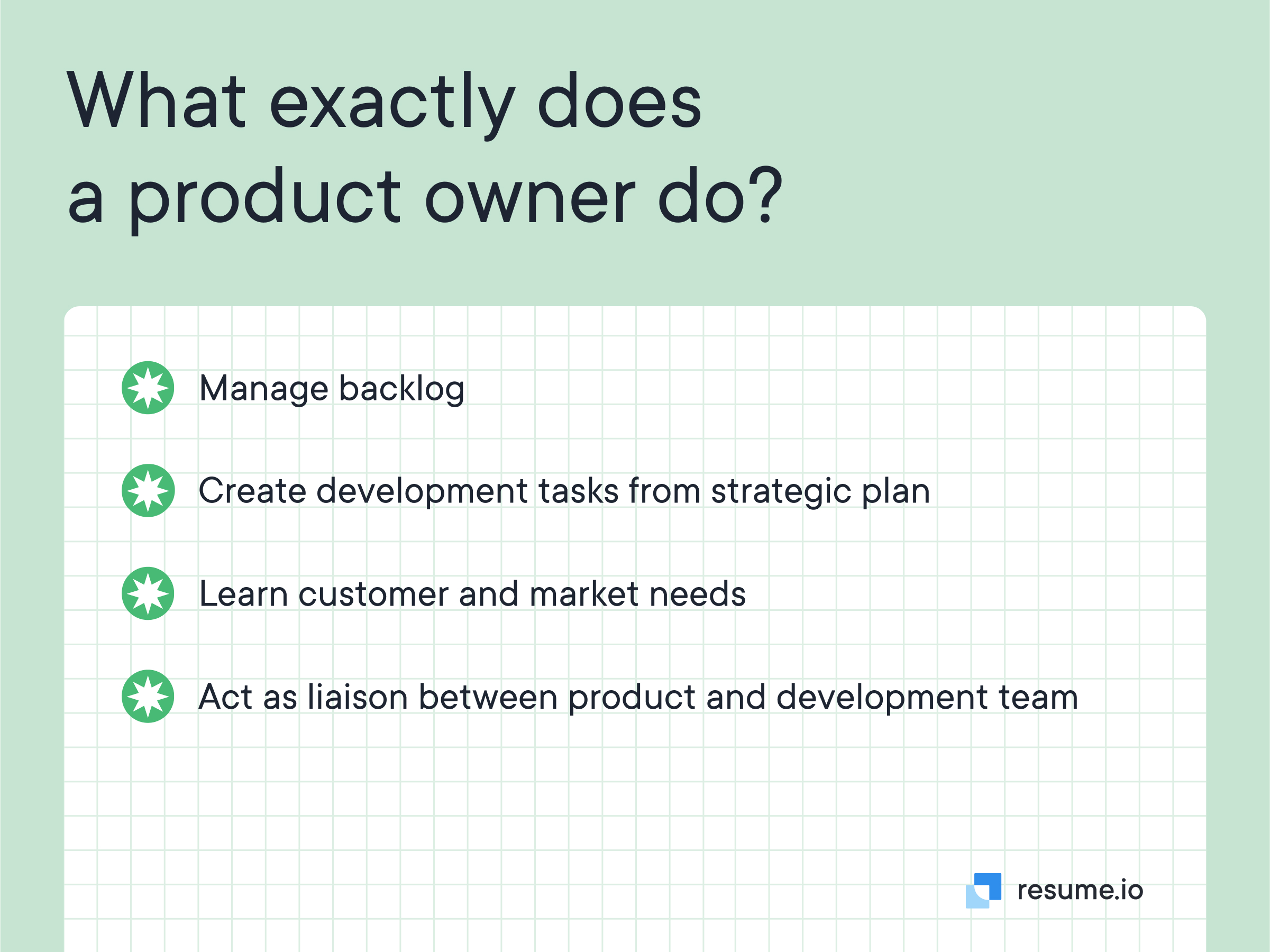 A product owner does multiple things for work
