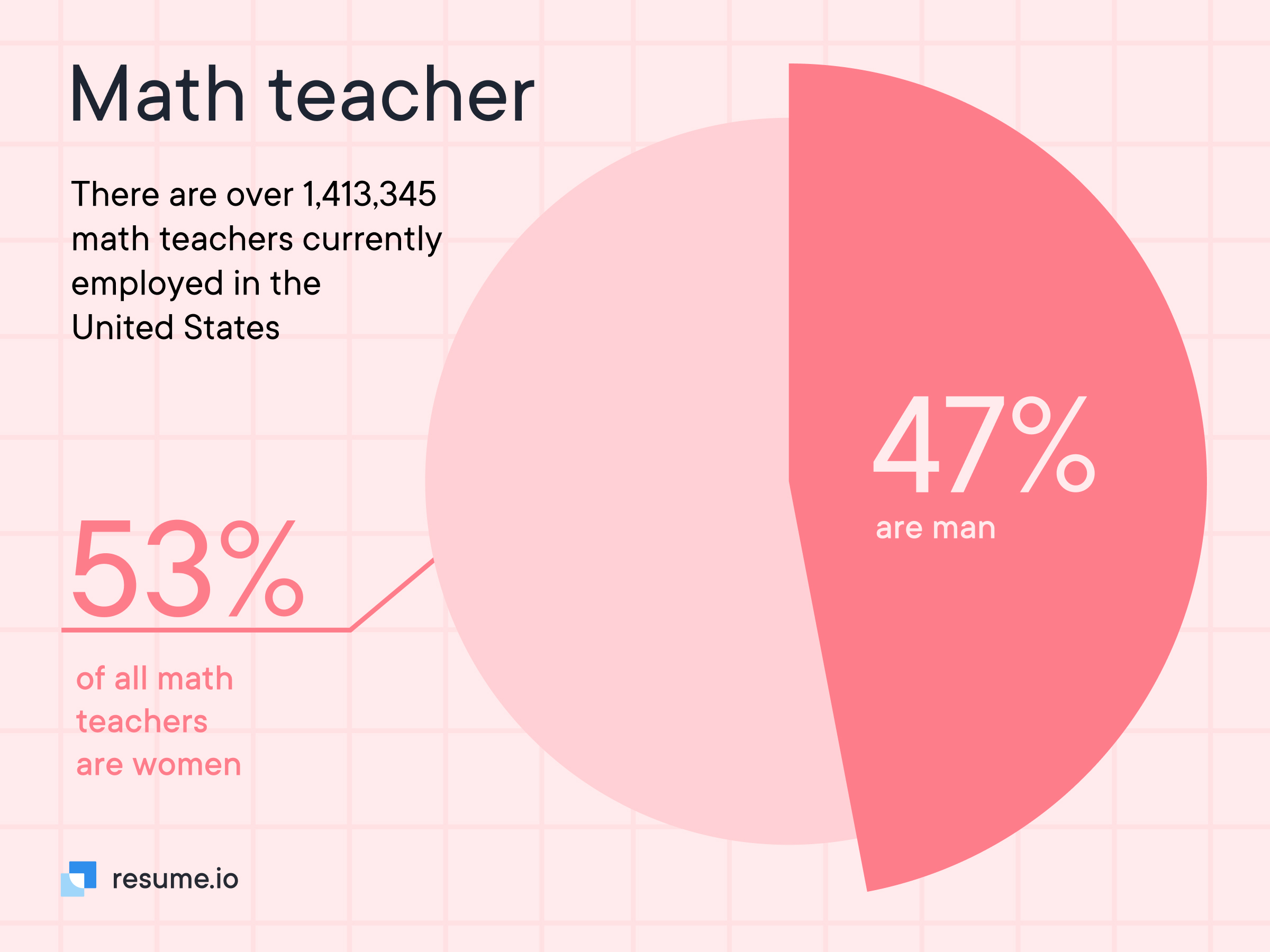 Pie chart about employment math teacher