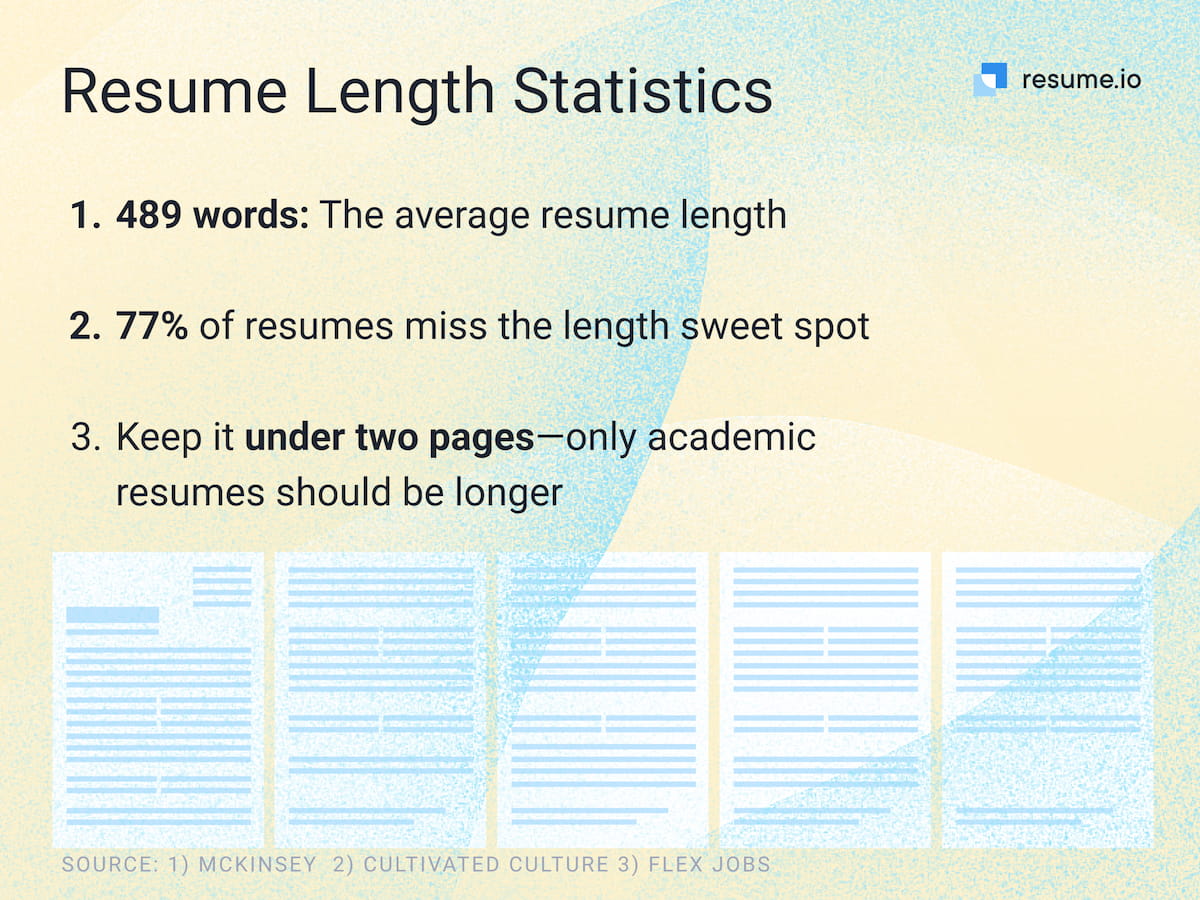 resume statistic graphic: resume length stats