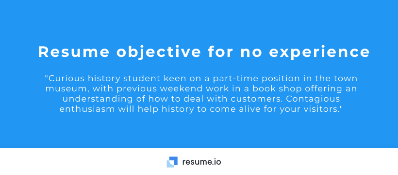 objective on resume no experience