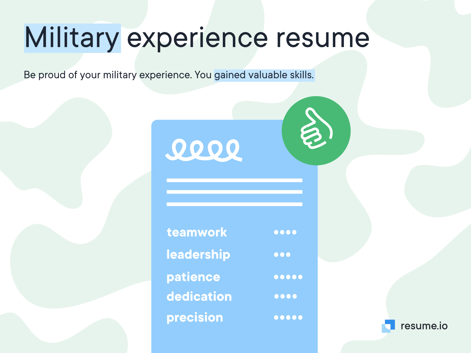 Military experience resume