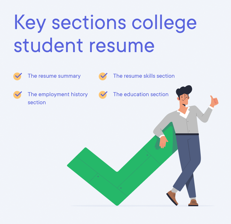 College Student - Key sections college student resume