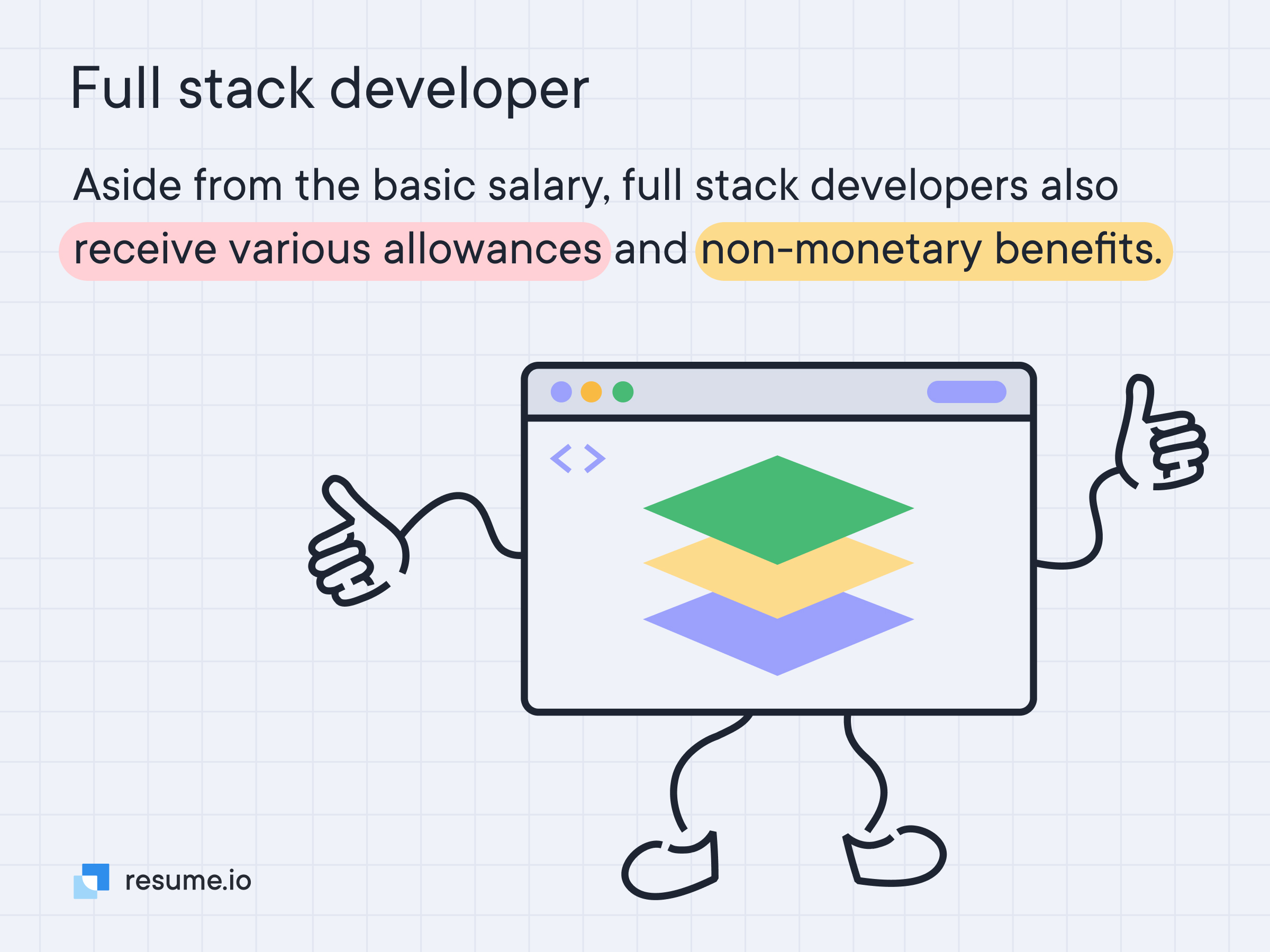 Full stack developers receive various allowances and non-monetary benefits