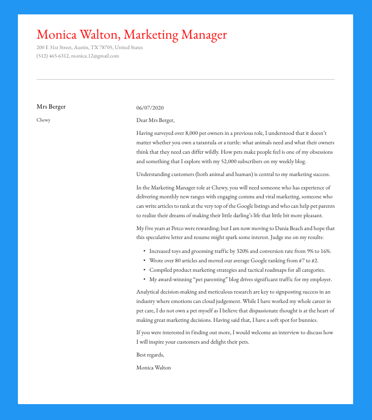 cover letter examples resume io