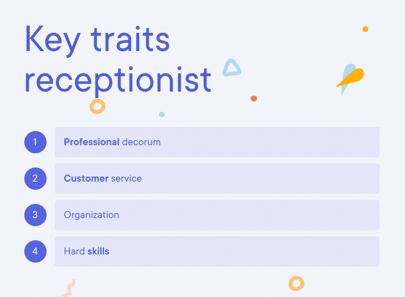 Receptionist - Key traits receptionist